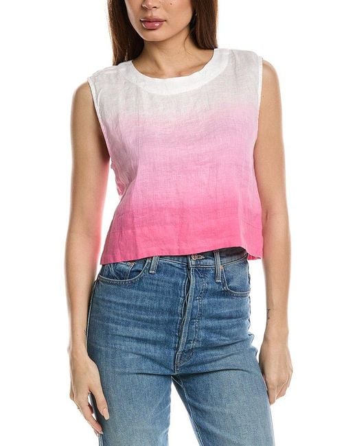 Bella Dahl Red Boxy Button Back Top