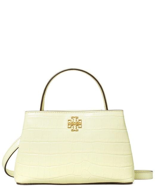 Tory Burch Metallic Britten Mini Embossed Leather Satchel