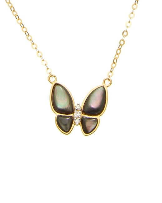 Maitre De Diamant Metallic 18K 0.02 Ct. Tw. Diamond & Pearl Necklace