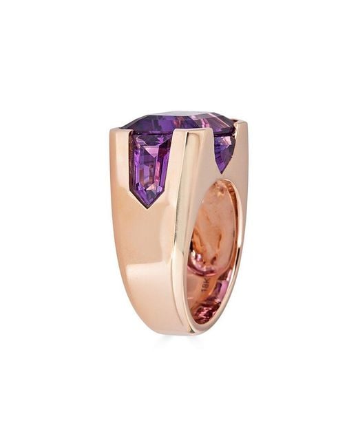Diana M Purple Fine Jewelry 18K Rose 12.37 Ct. Tw. Amethyst Ring