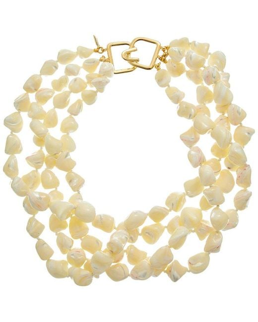 Kenneth Jay Lane Metallic 18K Plated 12Mm Pearl Multi Row Necklace