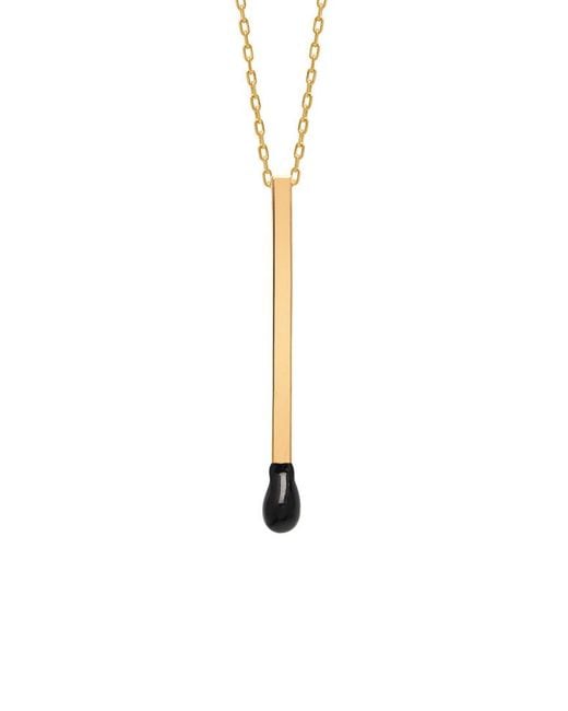 Gabi Rielle White 14k Over Silver Enamel Matchstick Necklace