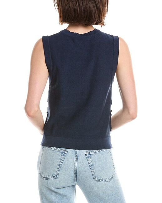 NVLT Blue Crochet Details Knit Tank