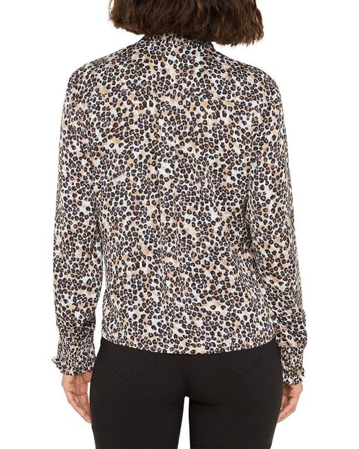 NIC+ZOE Black Little Leopard Top