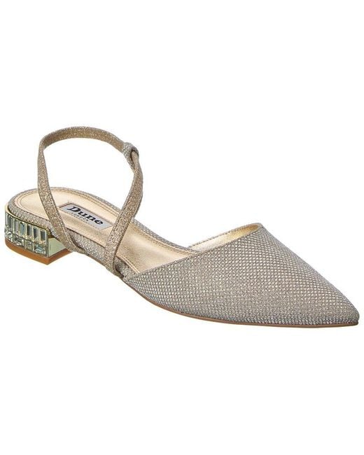 Dune Metallic Command Glitter Slingback Flat