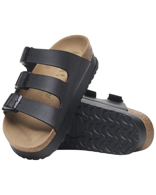 Birkenstock Brown Florida Vegan Flex Platform Birko-Flor Sandal