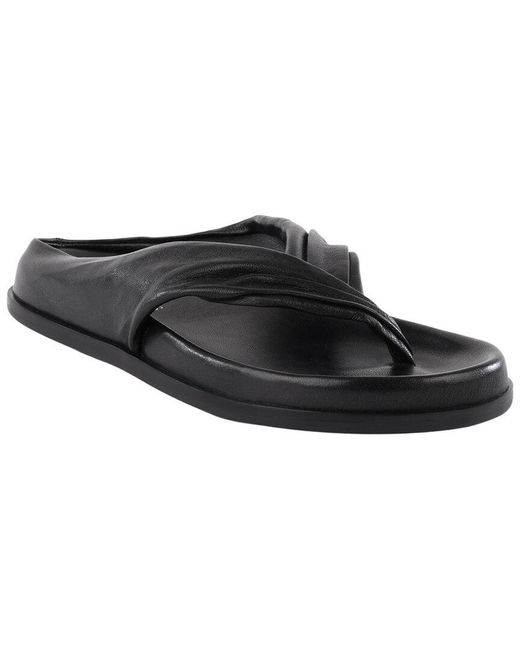Seychelles Black Draped Leather Sandal
