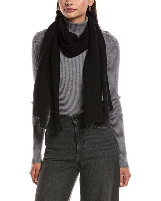 Phenix Black Featherweight Solid Cashmere Scarf