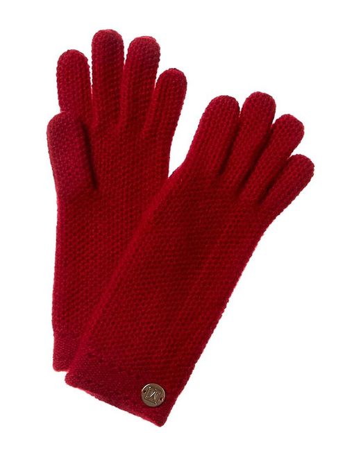 Bruno Magli Red Honeycomb Stitch Cashmere Glove