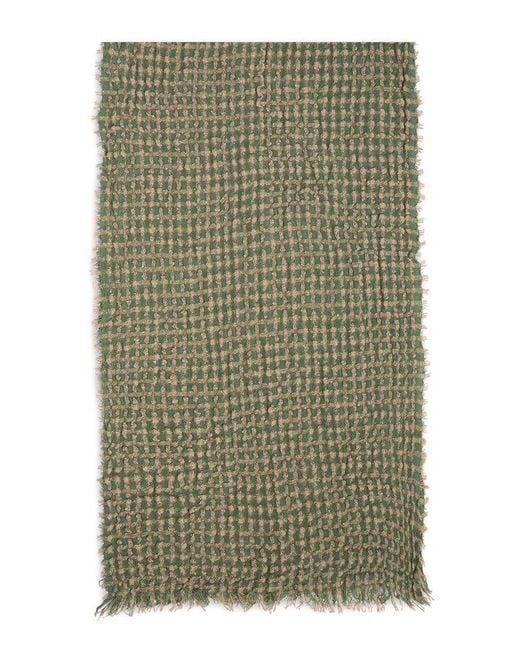 Saachi Green Crinkle Plaid Scarf