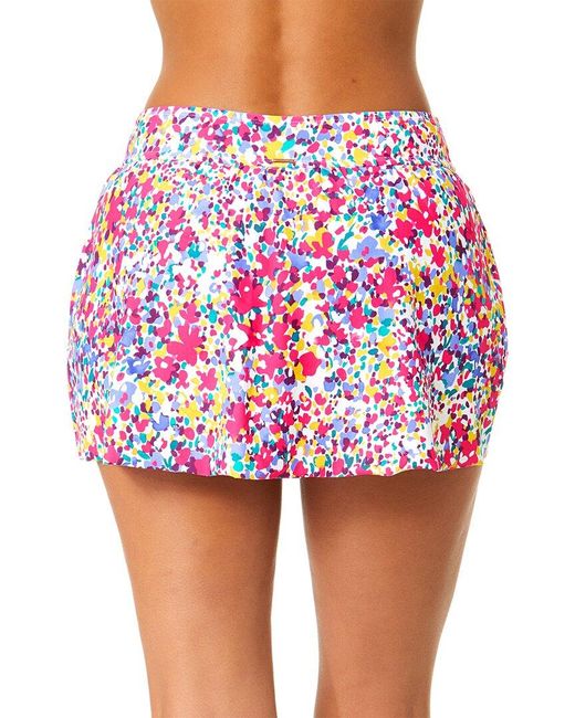 Anne Cole Red Tulip Drape Swim Skirt