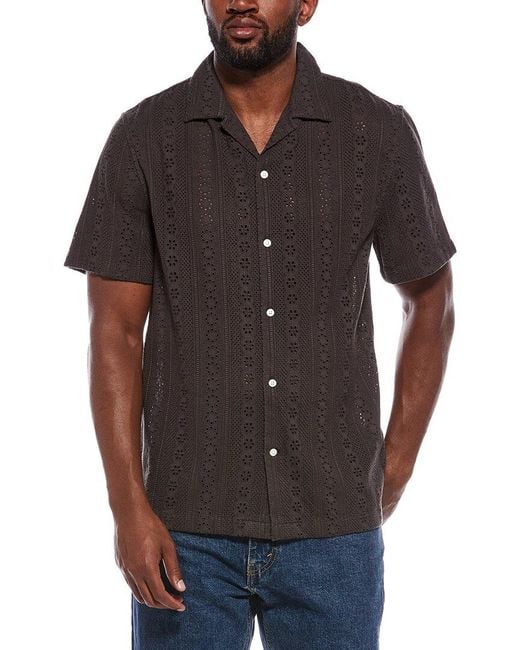 Madewell Black Camp Collar Short Sleeve Shirt for men