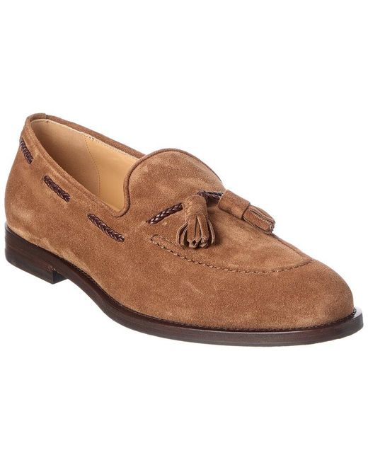 Brunello Cucinelli Brown Suede Loafer for men