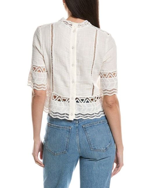 Ellen Tracy Blue Crosshatch Top