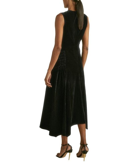 Reiss Black Blakely Sleeveless Velvet Dress