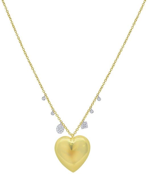 Meira T Metallic 14K 0.16 Ct. Tw. Diamond Heart Necklace