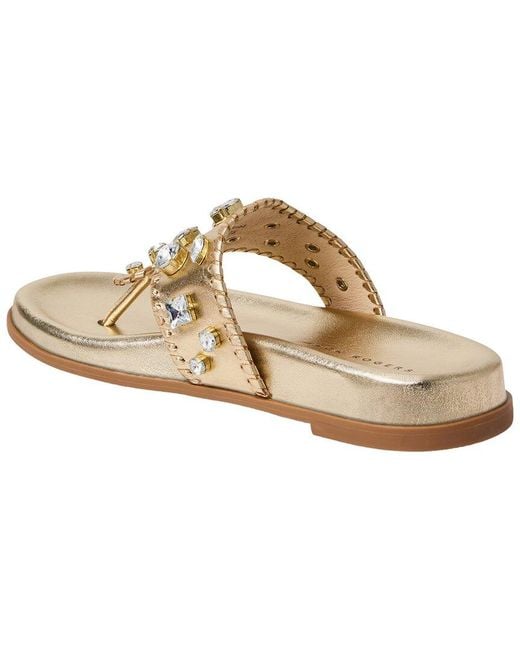 Jack Rogers White Jacks Sport Jeweled Leather Sandal