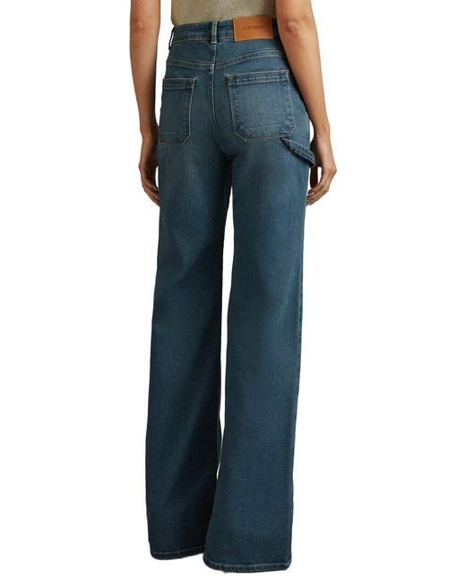 Reiss Blue Delilah Flare Detail Jean