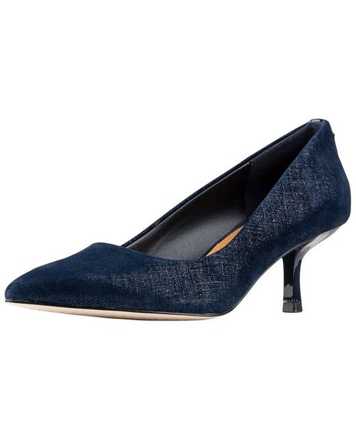 Donald J Pliner Blue Calibra Leather Pump