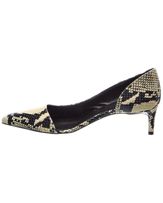 Khaite Metallic Jett D'Orsay Snake-Embossed Leather Pump