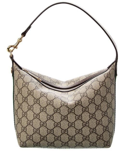 Gucci Gray Ophidia Mini GG Supreme Canvas & Leather Shoulder Bag