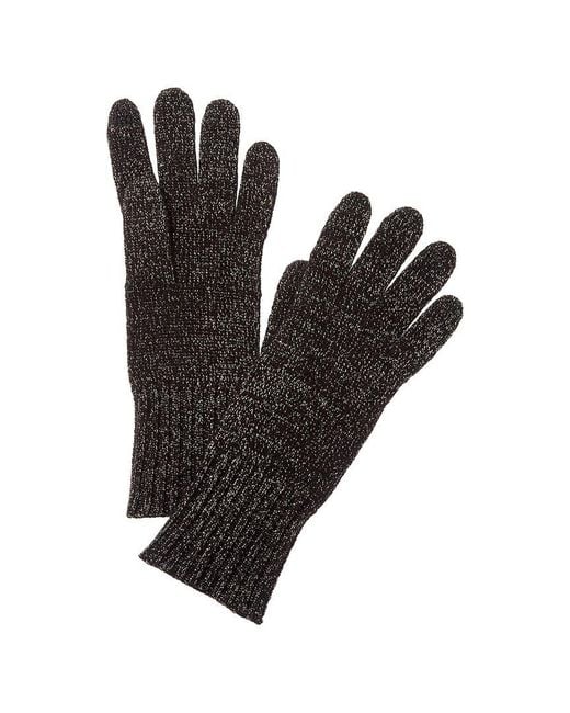 Hannah Rose Black Lurex Cashmere Gloves