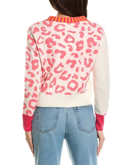 Brodie Cashmere Red Mix Animal Wool & Cashmere-Blend Cardigan