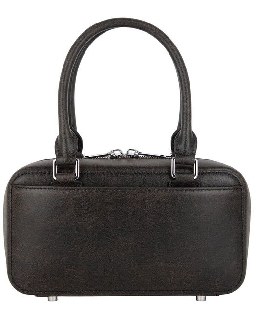 Self-Portrait Black Mini Distressed Leather Tote