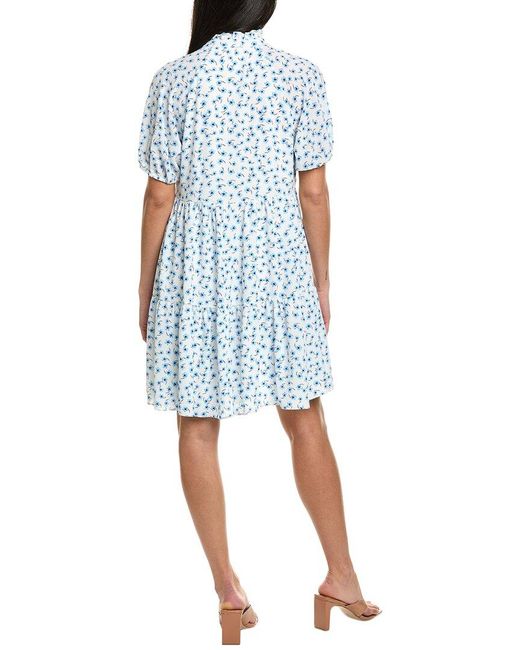 Cece Blue Tiered Babydoll Dress