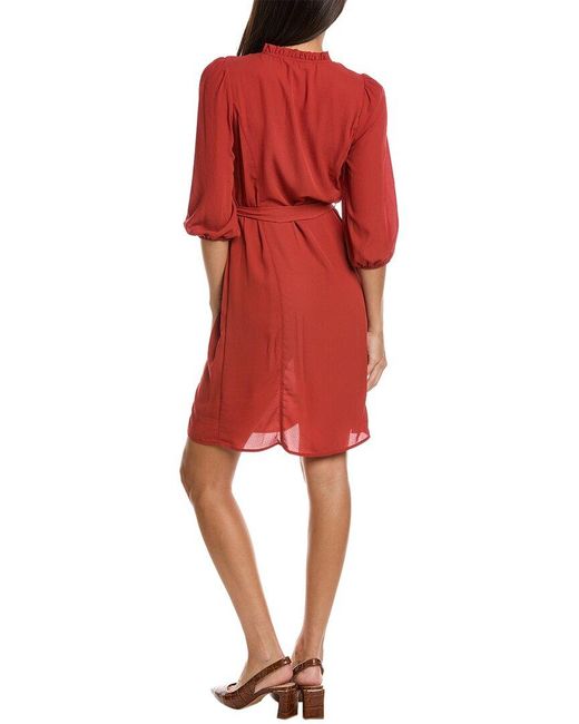 Nanette Lepore Red Tie Waist Shirtdress