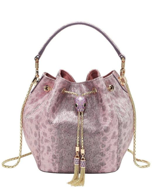 Tiffany & Fred Paris Pink Tiffany And Fred Paris Embossed Leather Bucket Bag