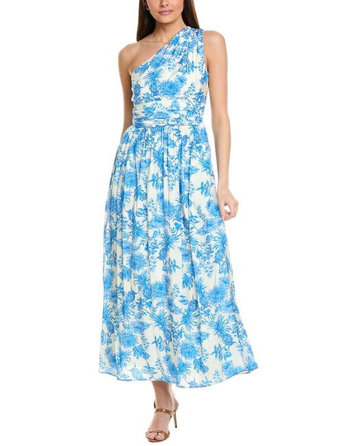 Taylor Blue One-Shoulder Maxi Dress