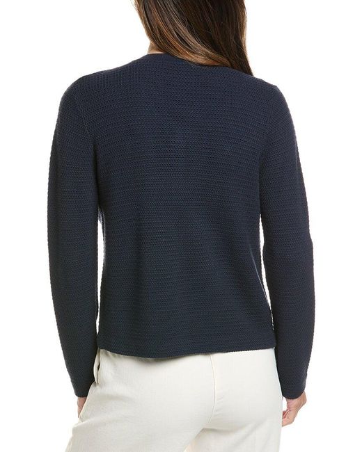 St. John Blue French Iconic Inspired Knit V-Neck Cardigan