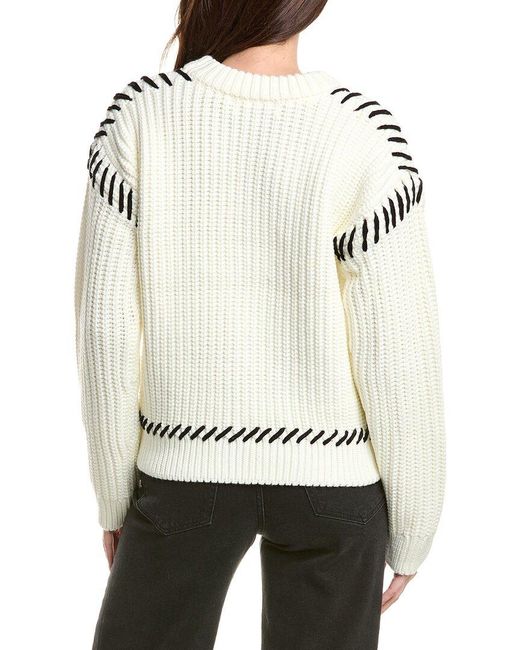 English Factory White Stitch Detailed Chunky Sweater