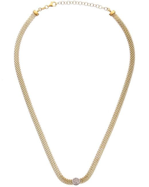 Meshmerise Metallic 18K Vermeil 0.06 Ct. Tw. Diamond Mesh Choker Necklace