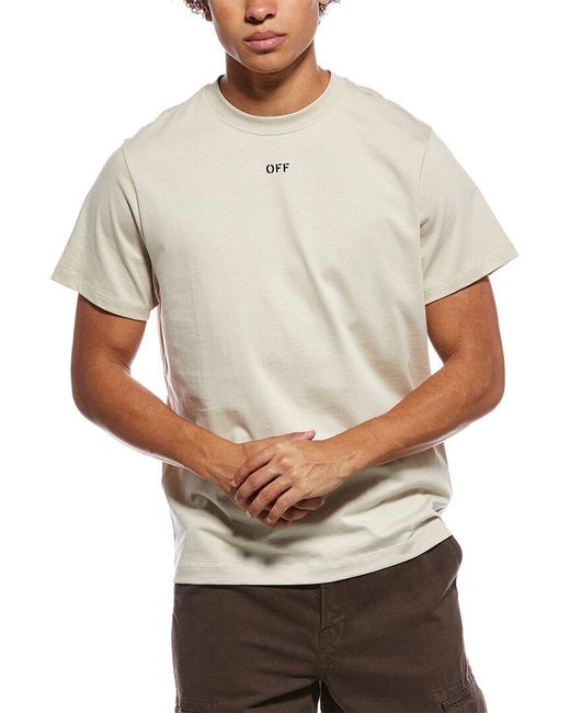 Off-White c/o Virgil Abloh Gray Skate Fit Stamp Logo Jersey T-Shirt for men