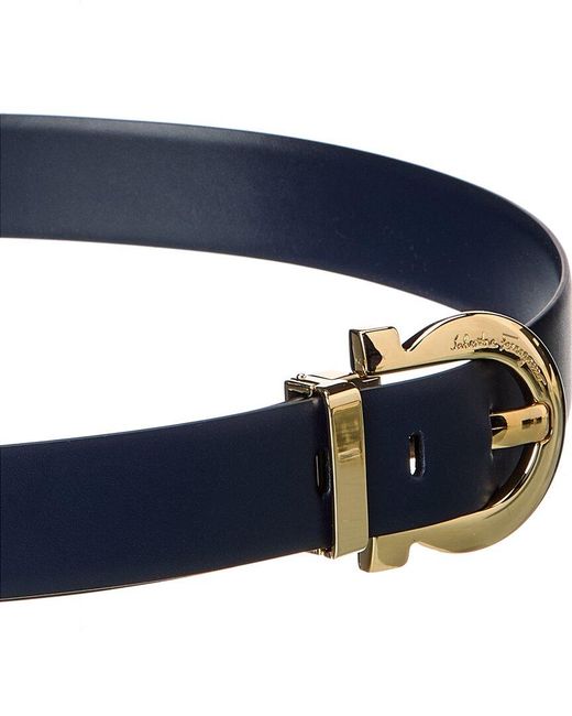 Ferragamo Blue Leather Belt