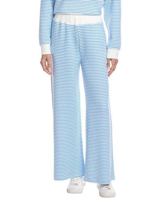 Vintage Havana Blue Striped Cloud Fleece Wide Leg Pant