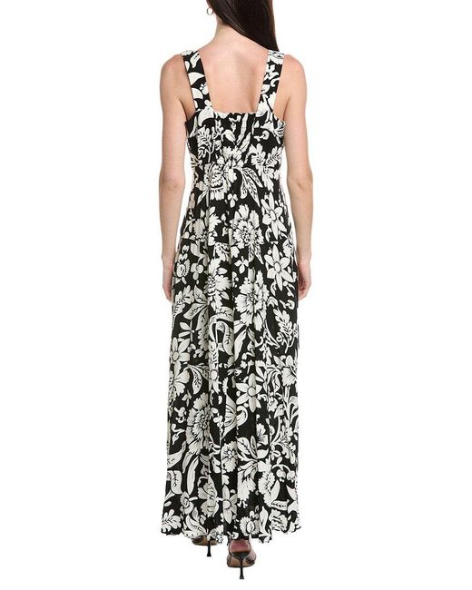 Vince Camuto White Tiered Square Neck Maxi Dress