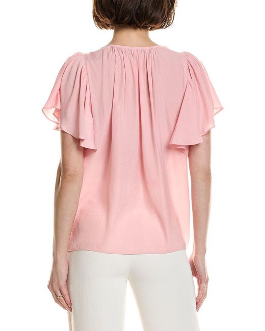 Ramy Brook Pink Bronta Short Sleeve Top