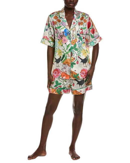 Karen Mabon White 2Pc Print Pajama Set