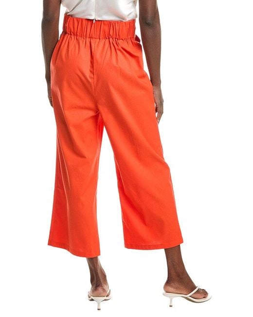 REVERIEE Orange Linen-Blend Pant