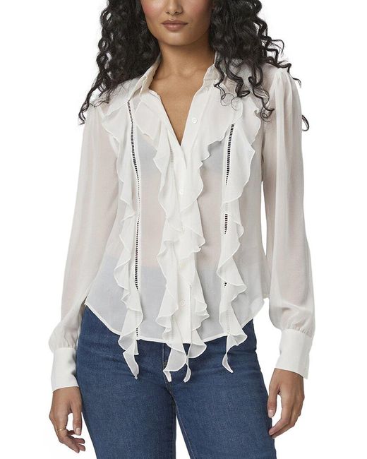 PAIGE White Tallulah Silk Shirt