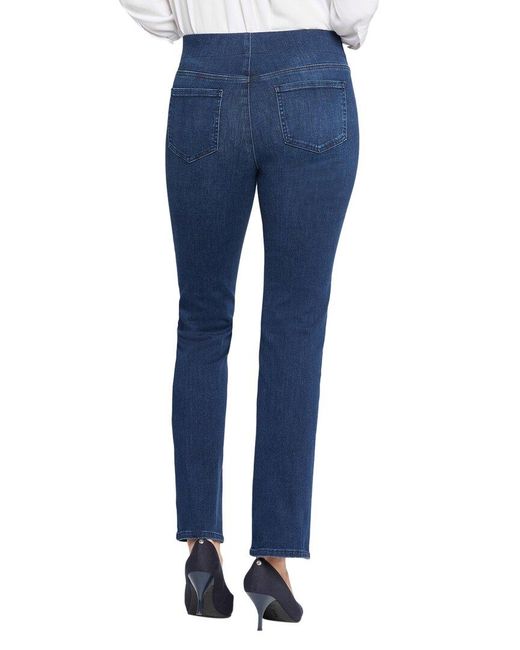 NYDJ Blue Pull-on Wonderland Straight Jean