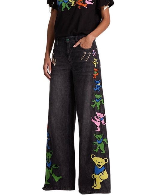 Alice + Olivia Black Amazing Low-Rise Baggy Jean