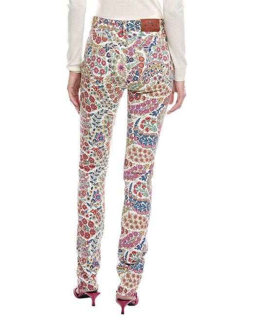 Etro White Floral Skinny Jean