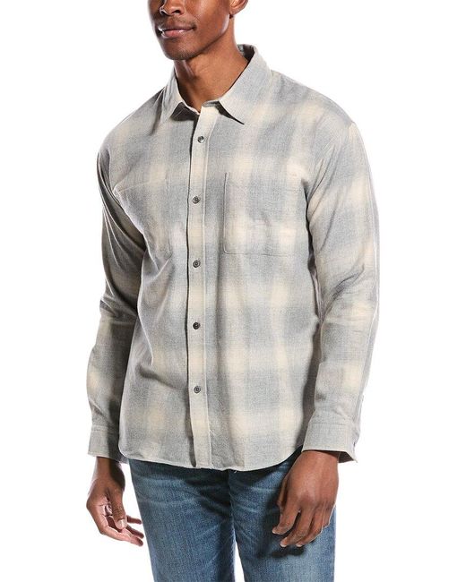 FRAME Gray Plaid Flannel Shirt for men