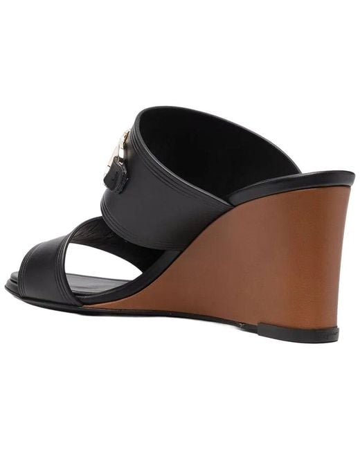 Ferragamo Black Horsebit Leather Sandal