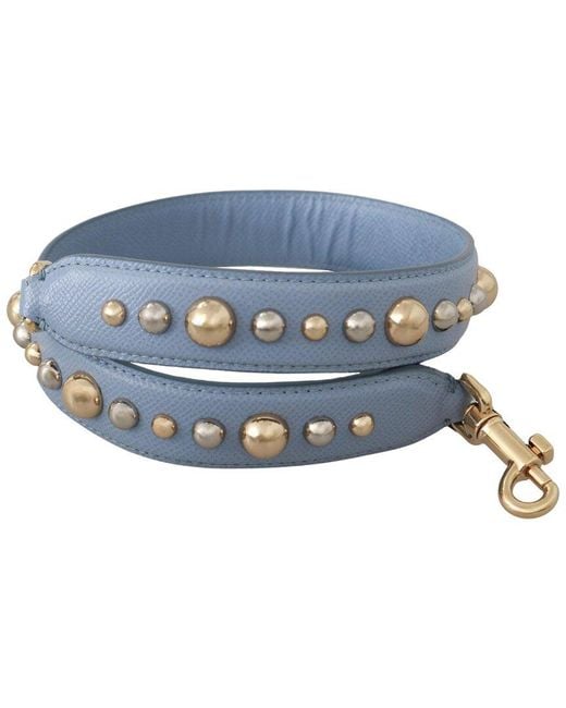 Dolce & Gabbana Blue Leather Bag Shoulder Strap