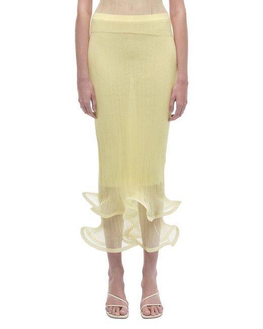 Jonathan Simkhai Yellow Kelso Midi Skirt